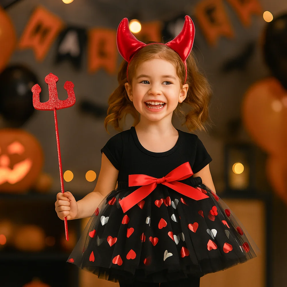 3 stks/set Tovenaar Kinderen Halloween Kostuums Bezem Puntige Hoed Kinderen Heksenjurk Set Korte Rok Heldere Kleur