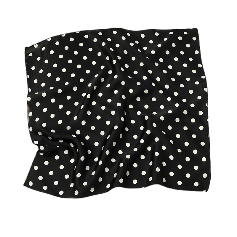 New Fashion Dots sciarpa quadrata di seta donna 50cm sciarpe per la testa del collo Office Lady Hair fazzoletto scialle Head Tie fazzoletto