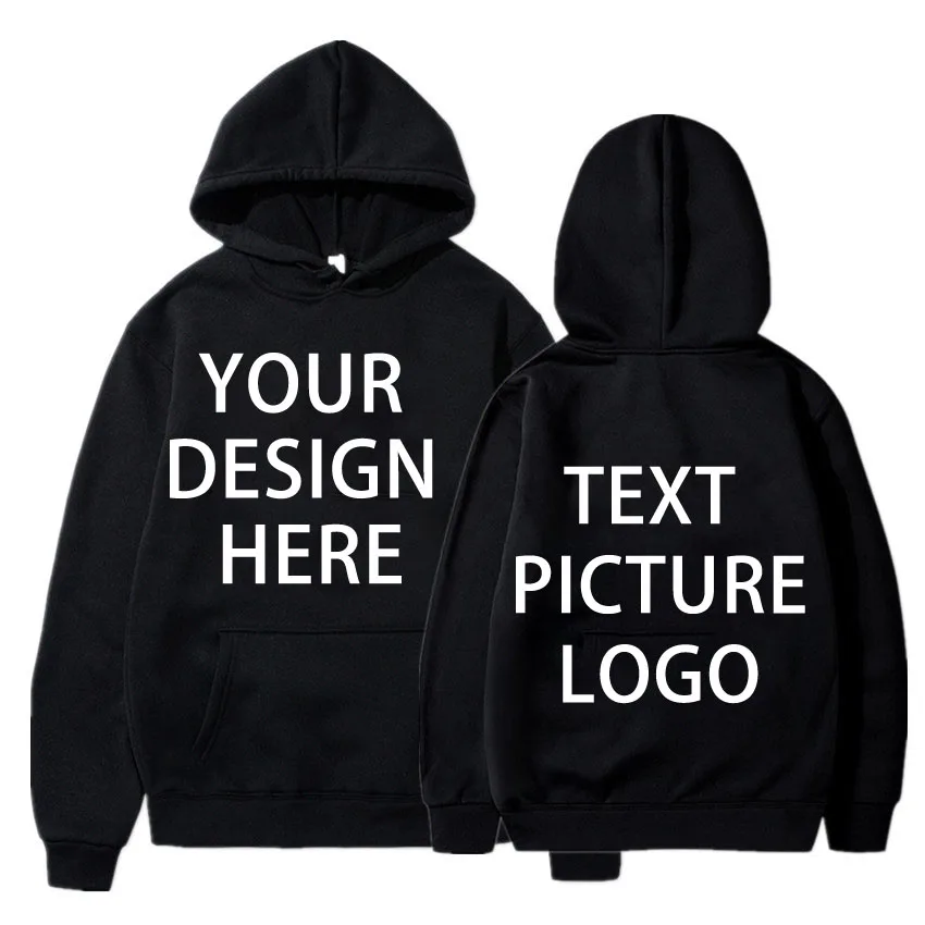 Custom Hoodie Solid Color Loose Hoodie Unisex Spring and Autumn Sports Hoodie Printed Logo Text Image Personalized Hoodie