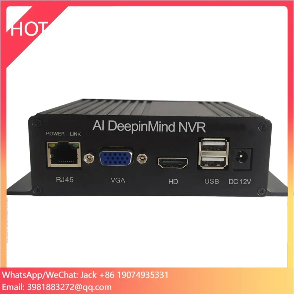 AI DeepinMind NVR 2ch نظام إدارة فحص درجة الحرارة شبكة مسجل فيديو التعرف على الوجه
