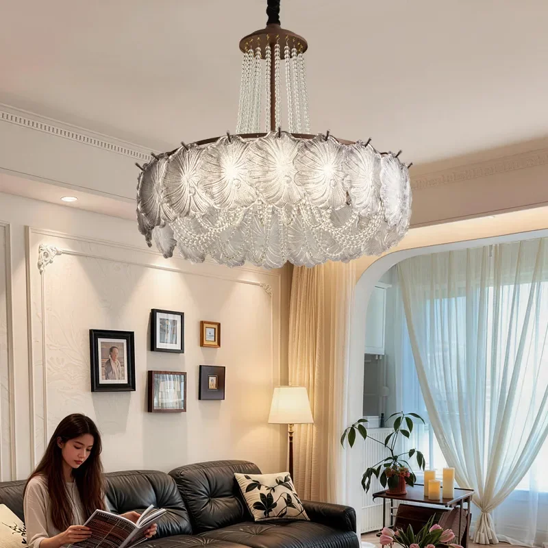 for French Light Luxury Warm Bedroom Light American Romantic High End Restaurant Hanging Modern Simple Style Living Room