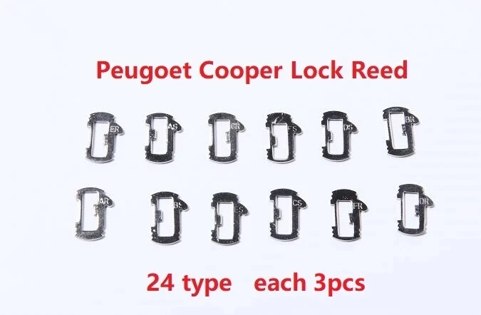 (36pcs) 12 Type Good Quality For Peugeot Auto Car Key Lock Repair accessories Car Lock Reed Lock Plate For Peugeot Citroen