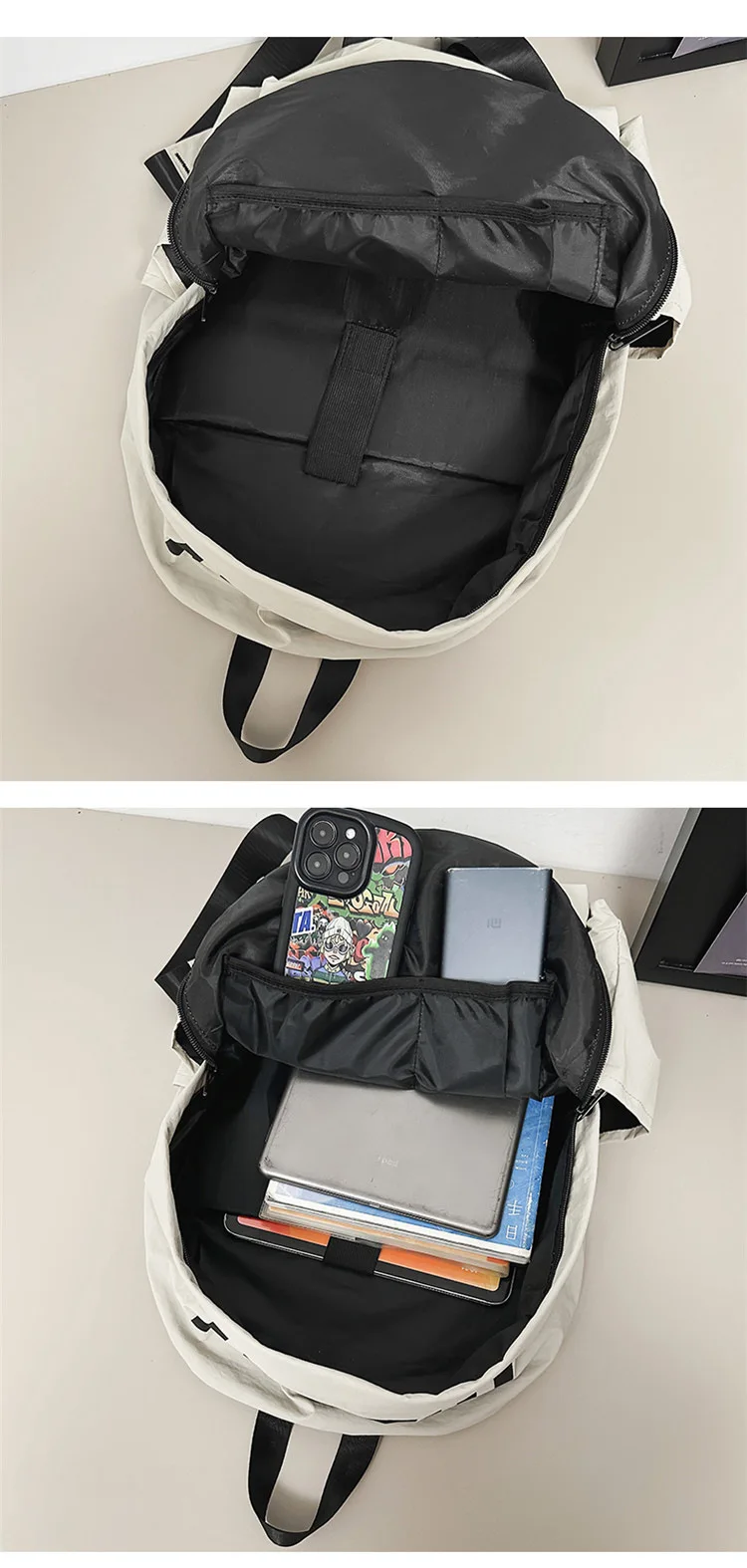 حقيبة ظهر للجنسين من النايلون، حقائب مدرسية كاجوال، حقيبة ظهر يومية للسفر في الهواء الطلق، حقيبة مدرسية كبيرة، حقائب حرم الجامعي للطلاب