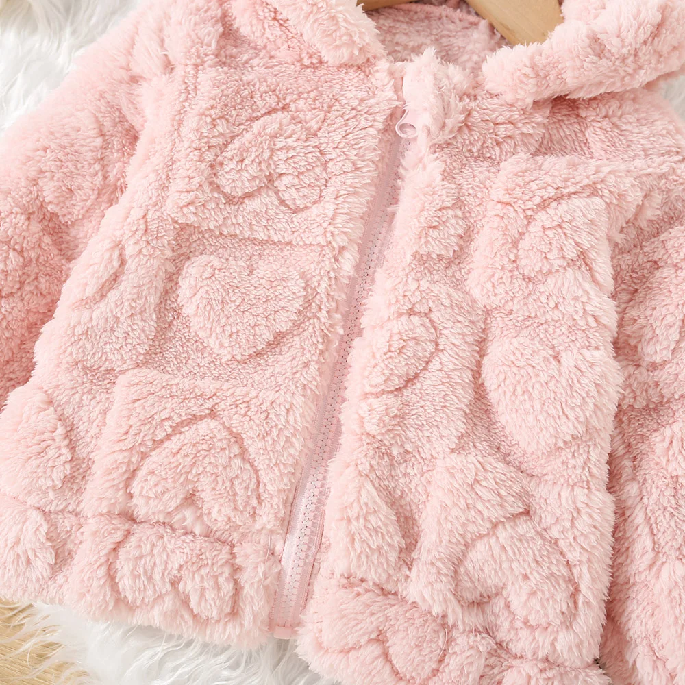 Children\'s Clothing New Products For Girls In Autumn And Winter Short Styles With Cute Teddy Bears And Plush Hooded Jackets