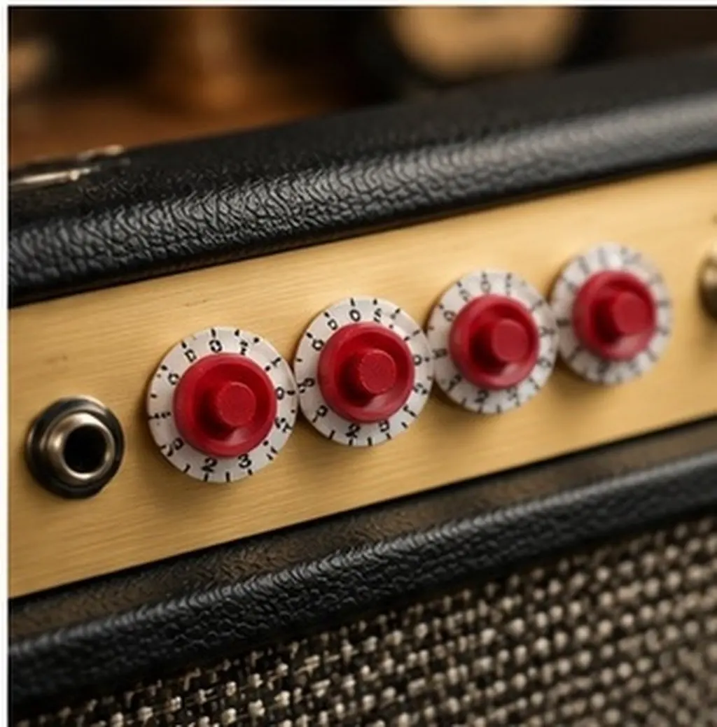 4Pcs High Quality Plastic Knobs Set for Electric Guitar Bass Amp Effect Pedal Control Amplifier Replacement Concentric Split