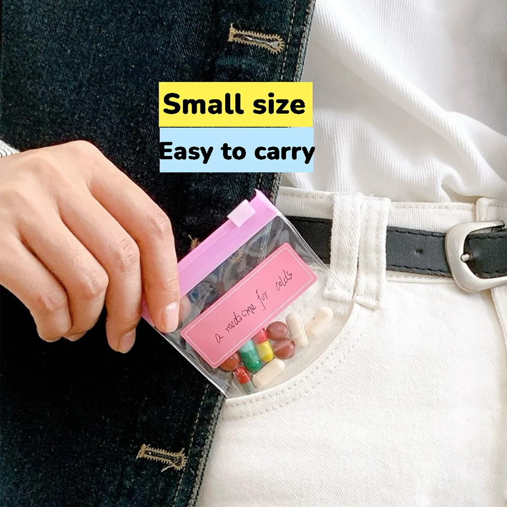 Colorful Environmental Protection Pill Pouch Zippered Bags EVA Self Sealing Organizer Storage Bag