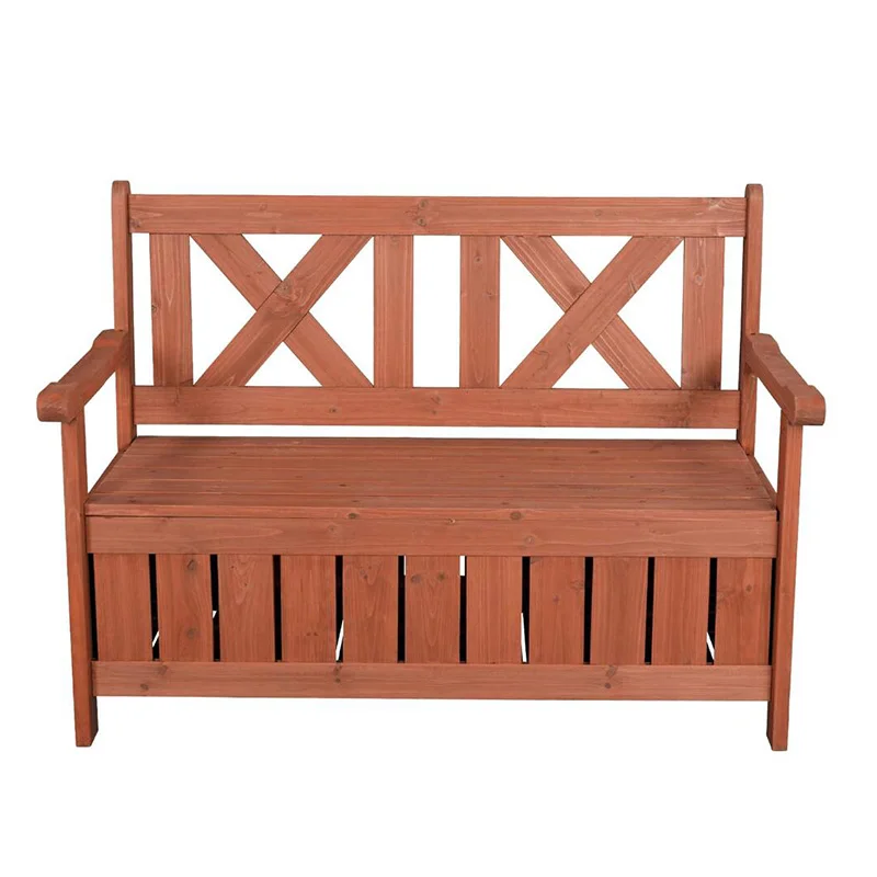 

Outdoor Furniture Chinese Wood Grain Patio Bench with Backrest and Armrest Park Bench
