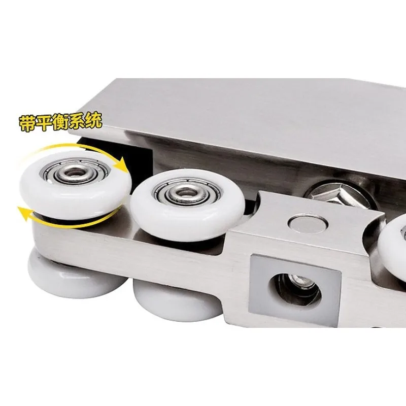 Frameless Tempered Glass Sliding Door Hanging Wheel Sliding Door Pulley Bearing Capacity 160KG Rail Door Accessories