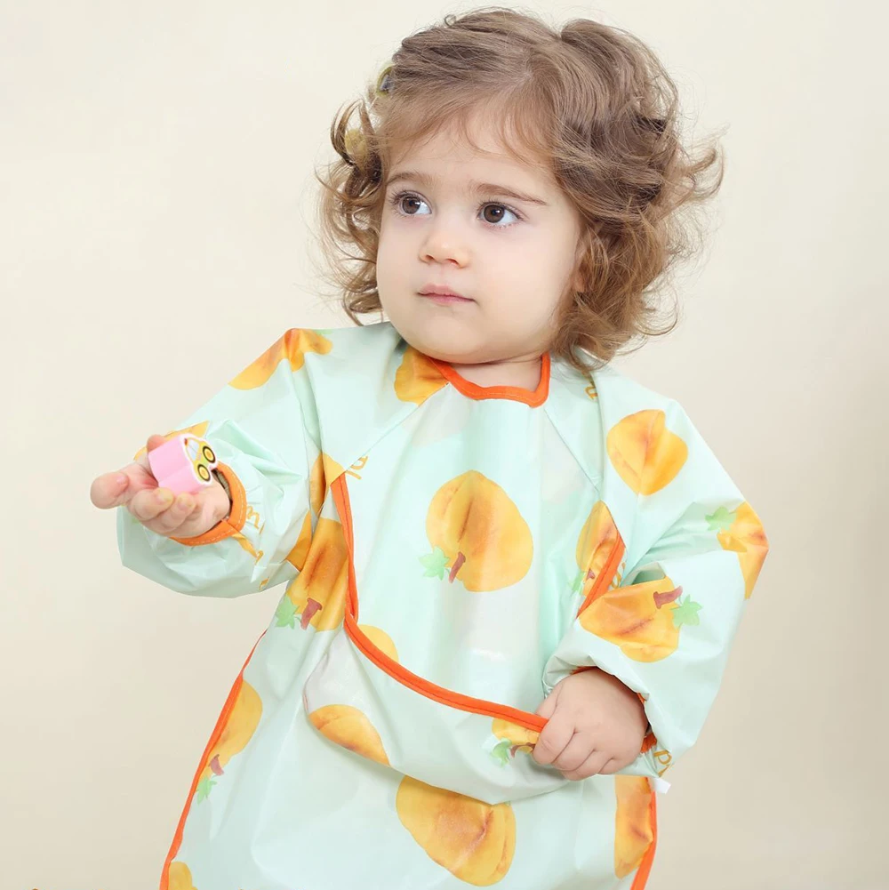 

Baby Bib For Autumn And Winter Waterproof And Dirt-Resistant Apron For Children Long-Sleeved Bib For Nursery Food