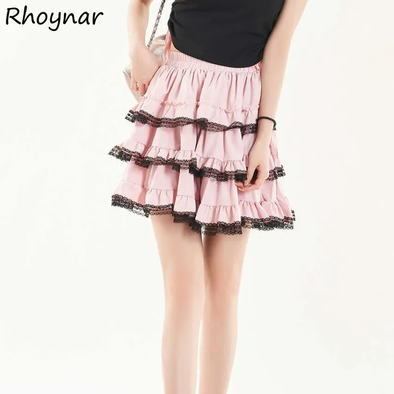 

Милая Мини-Юбка Для Женщин в стиле «лолита», летняя Милая популярная крутая одежда для девушек Y2k, японская модная универсальная уличная одежда