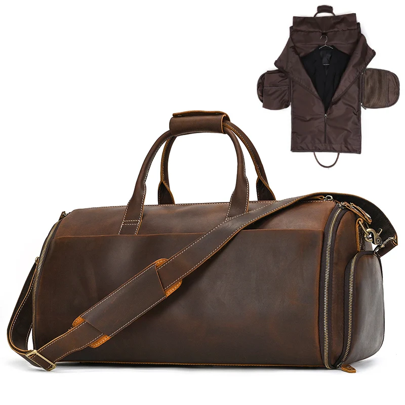 Luufan Crazy Horse Leather Foldable Suit Bag 8