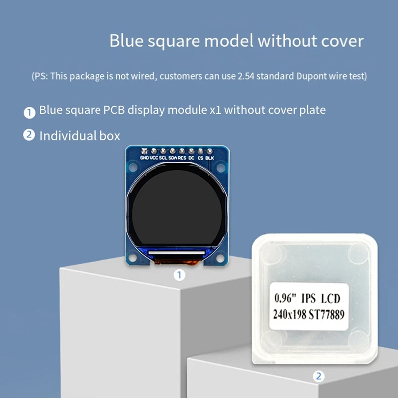 0.96 Inch IPS Color Screen ST7789 Module 65K Colors 240Xrgbx198p Compatible With 5V And 3.3V MCU Without Glass Cover