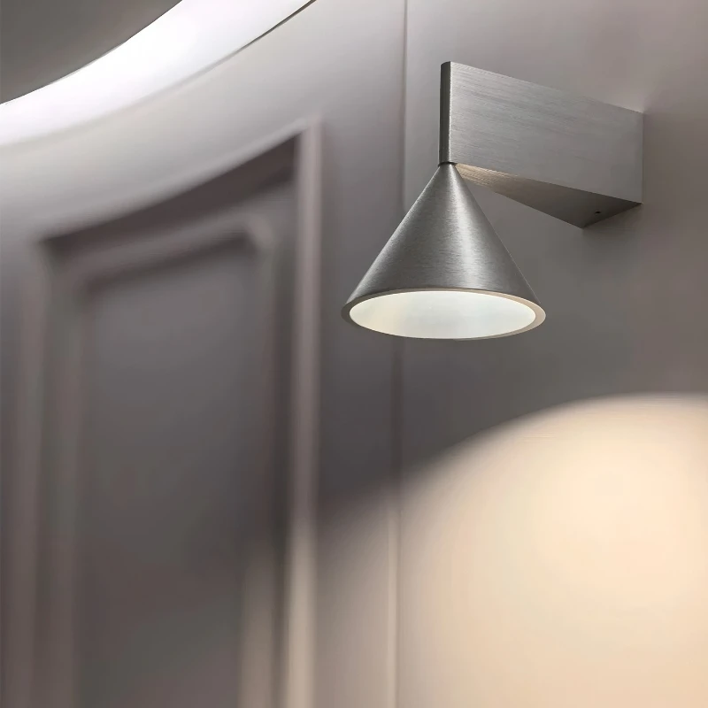 Bauhaus LED Aluminum Wall Lamp Lighting Living Room Background Aisle Hallway Bedroom Stair Minimalist Cone Geometry Wall Sconces