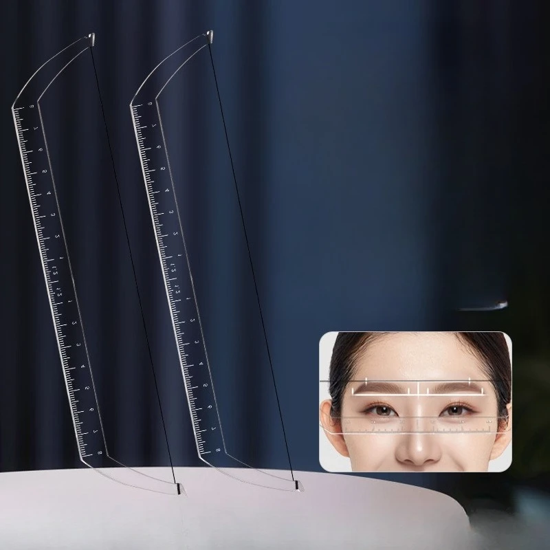 

Профессиональная линейка для дизайна бровей — прозрачный инструмент для измерения микроблейдинга, удобная и портативная линейка для формирования бровей