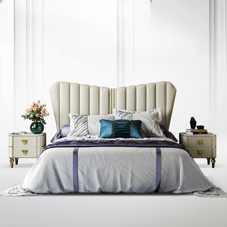 

Italian luxury soft bed double princess bedroom postmodern high-end custom first floor