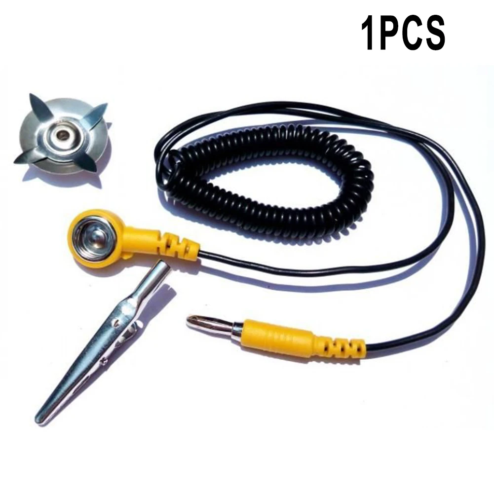 1 Set Anti-Static ESD Grounding Cable Coiled Cord Clip Claw PU Wire Anti-static Grounding Wire Electrical Equipment