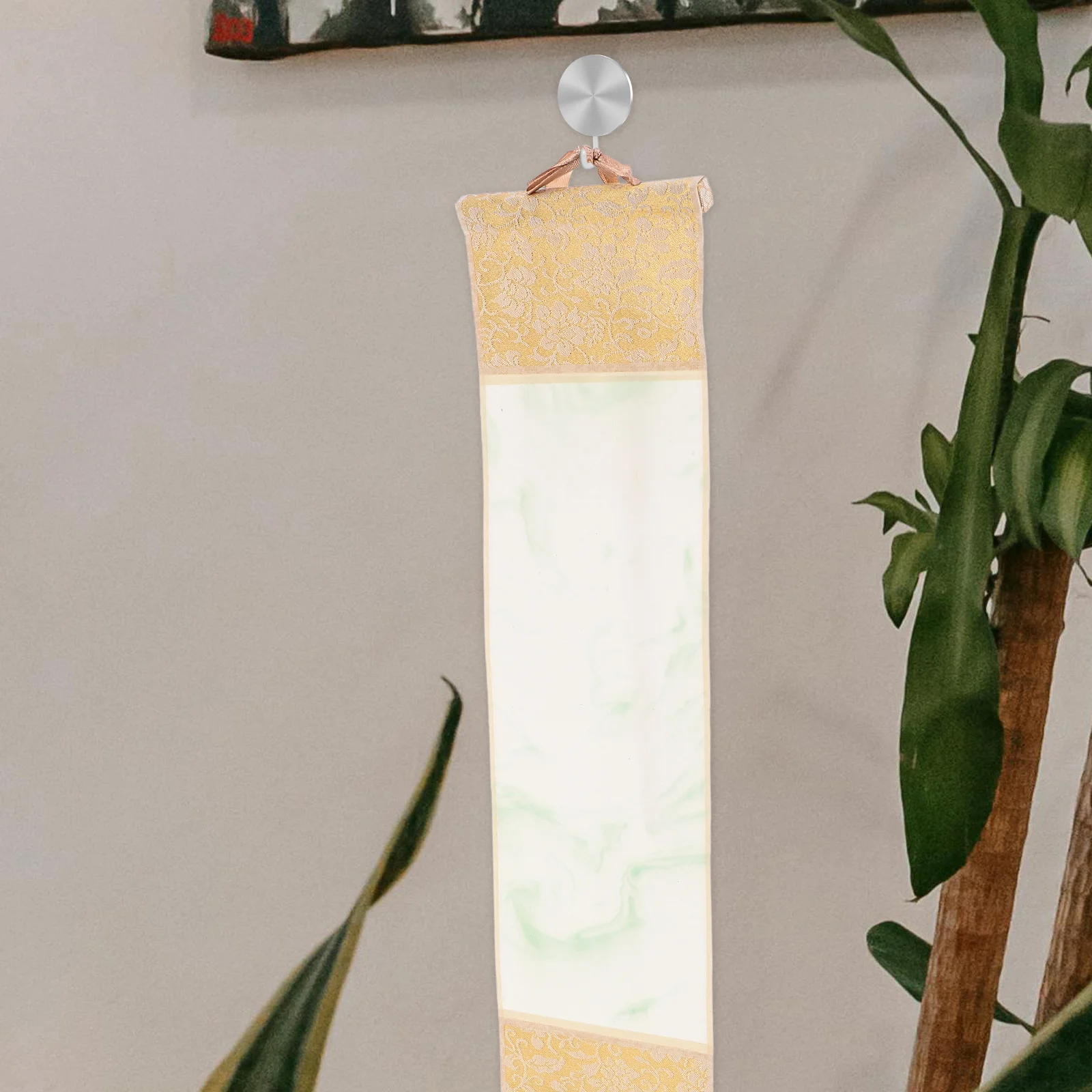 

Blank Hanging Scroll Chinese Xuan Paper Art Wall Mounting Calligraphy Drawing Sumi Ink Vertical Gilded Vintage Batik Hand