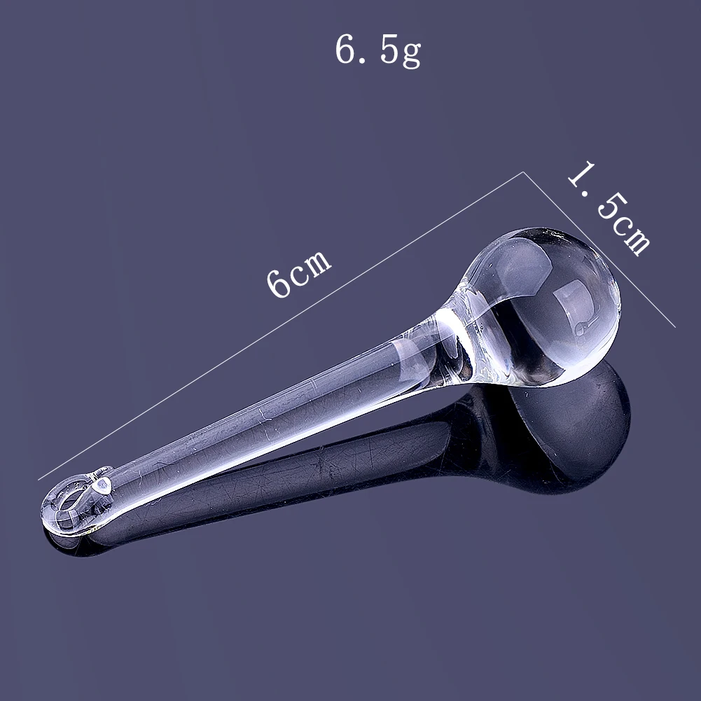 6cm Long Transparent Glass Scooping Tool Bulb Part 1.5cm in Diameter Weighing Laboratory Use Manual Liquid Dispensing Dropper