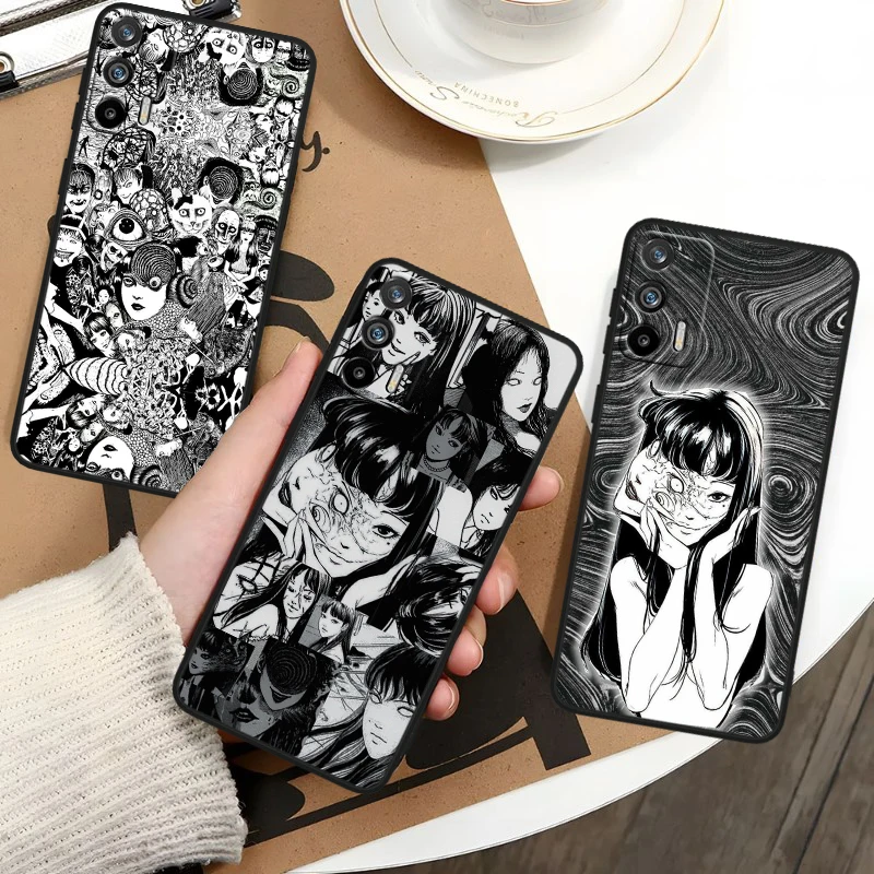 Tomie Kawakami Anime For OPPO Realme GT Neo 10 9i 8i 7i 6s 5 Narzo 50i 50A 240W Pro Plus Black Soft Phone Case