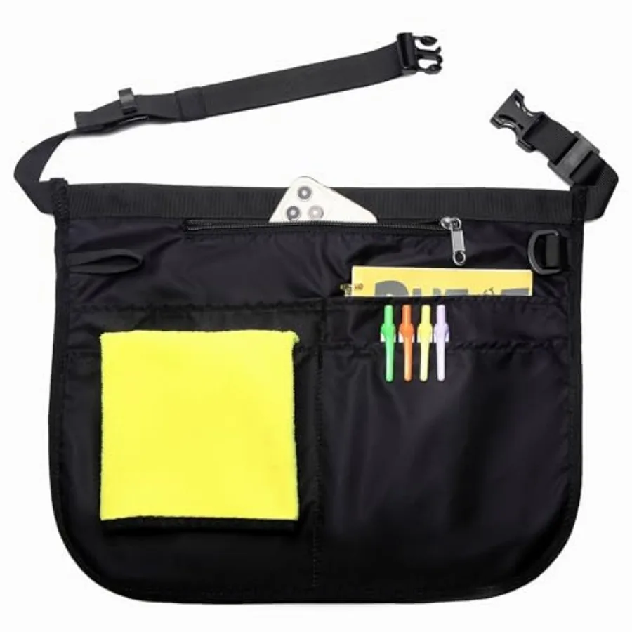 

Waterproof Server Apron for Women with 5 Pockets, Quickly Put on and Take off Waitress Aprons, Work Apron for Bartender Barista