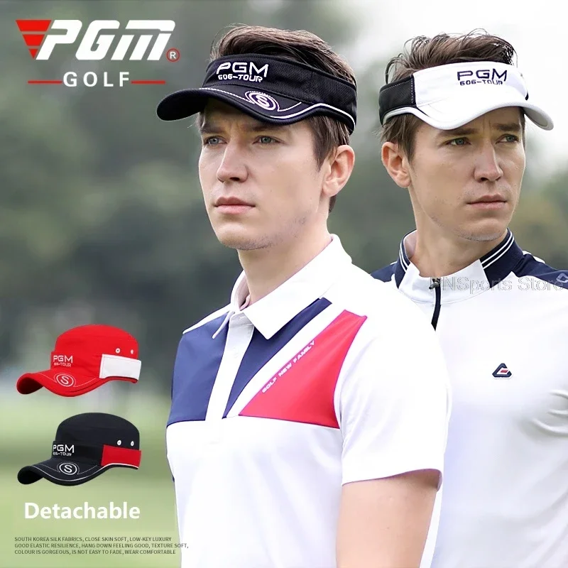 Pgm Golf Hats Men Women Removable Sun Cap Sports Sunscreen Breathable Golf Hats Unisex Empty Top Sun Visor Upgrade 4 Colors