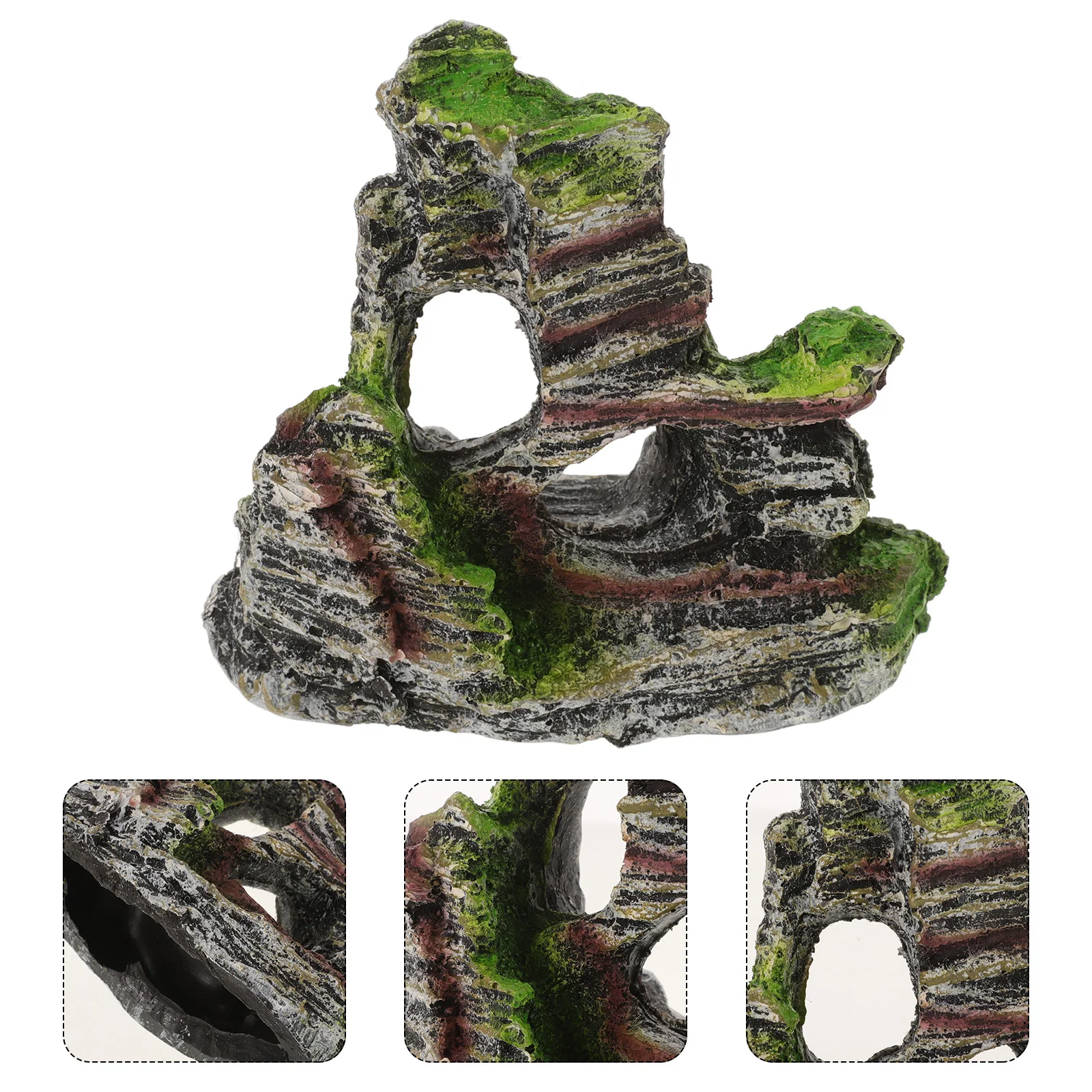 

Mini Resin Fish Tank Mountain Decor Aquarium Rockery Simulation Landscaping Decoration Small Compact Fish Shelter Aquarium