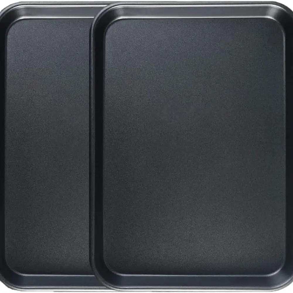 

Non-Stick 2-Piece Bakeware Set: Carbon Steel Cookie, Cake, Pizza Square Pan with Roasting Tools