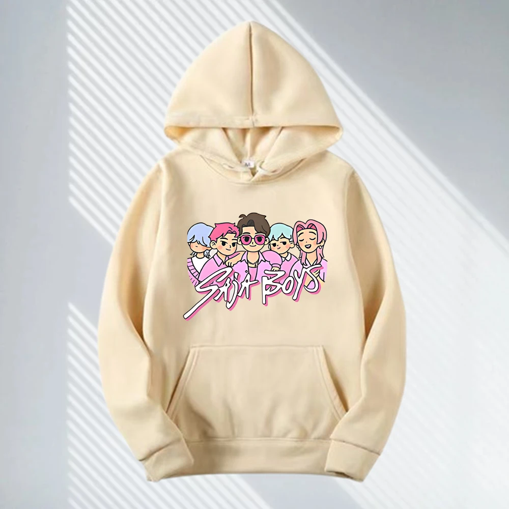 سترة نسائية بغطاء للرأس لخريف/شتاء KPop Demon Hunters مع طباعة كرتونية متعددة الألوان - ملابس رياضية كاجوال بغطاء للرأس للمراهقين