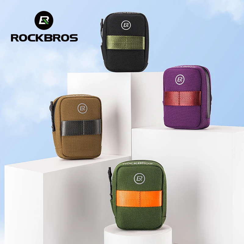 ROCKBROS-Mini bolsa trasera para bicicleta, bolsa de almacenamiento portátil, ligera, pequeña, a la moda, bonita