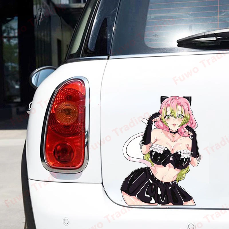 Fashionable Mitsuri Kanroji Demon Slayer Attractive Car Sticker Fanart Kitchen Cupboard Decal Amusing Waterproof Home Poster