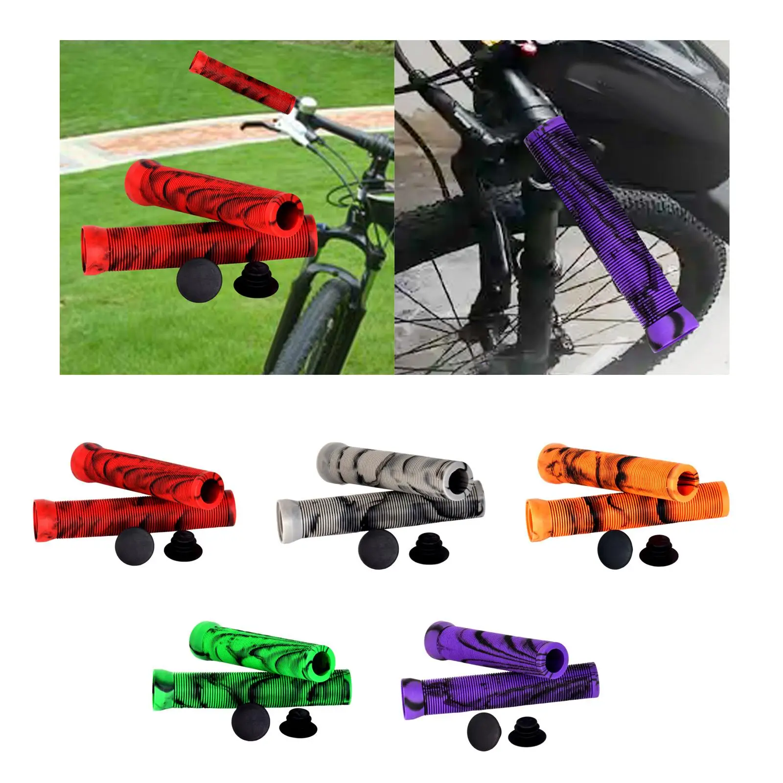 

2Pcs Bike Handlebar Grips Ergonomic Comfortable Replacement for City Bike Adults Bike Enthusiasts Outdoor Activities Road Bike