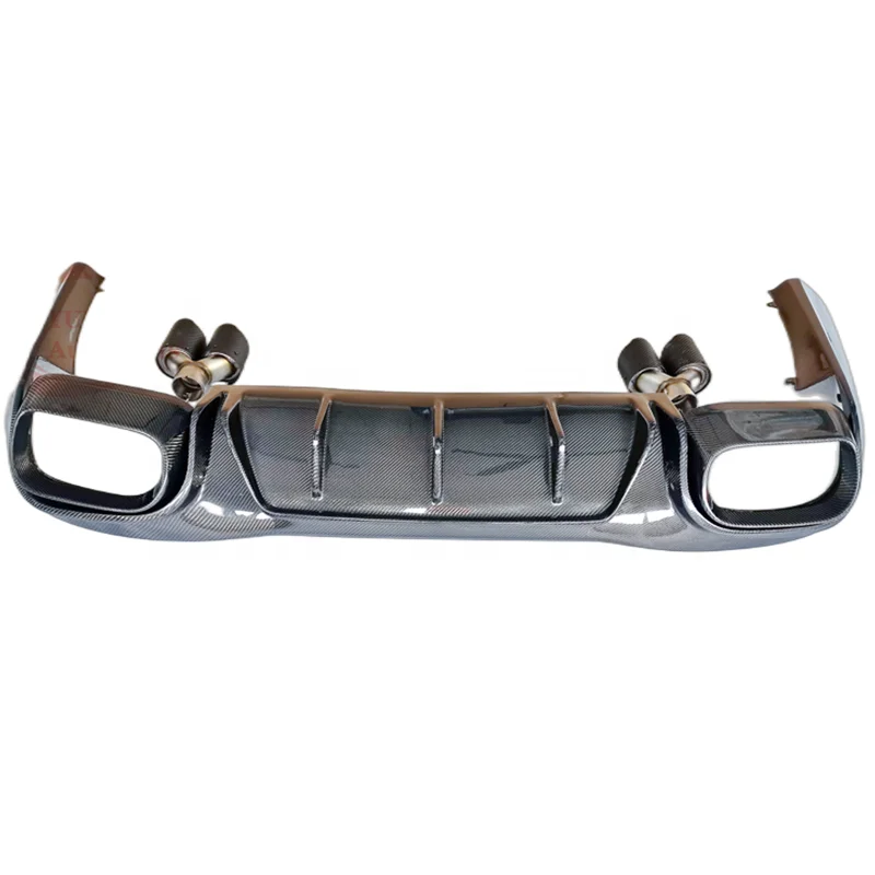 

For Mercedes-Benz AMG GT50 GT53 High Quality B Style Dry Carbon Fiber Diffuser Rear Bumper Lip And Exhaust Pipe