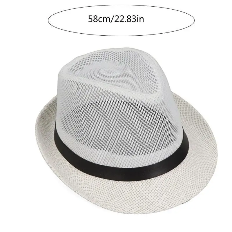 R1WE – chapeau britannique tissé en paille pour hommes, chapeau respirant pêche printemps Camping