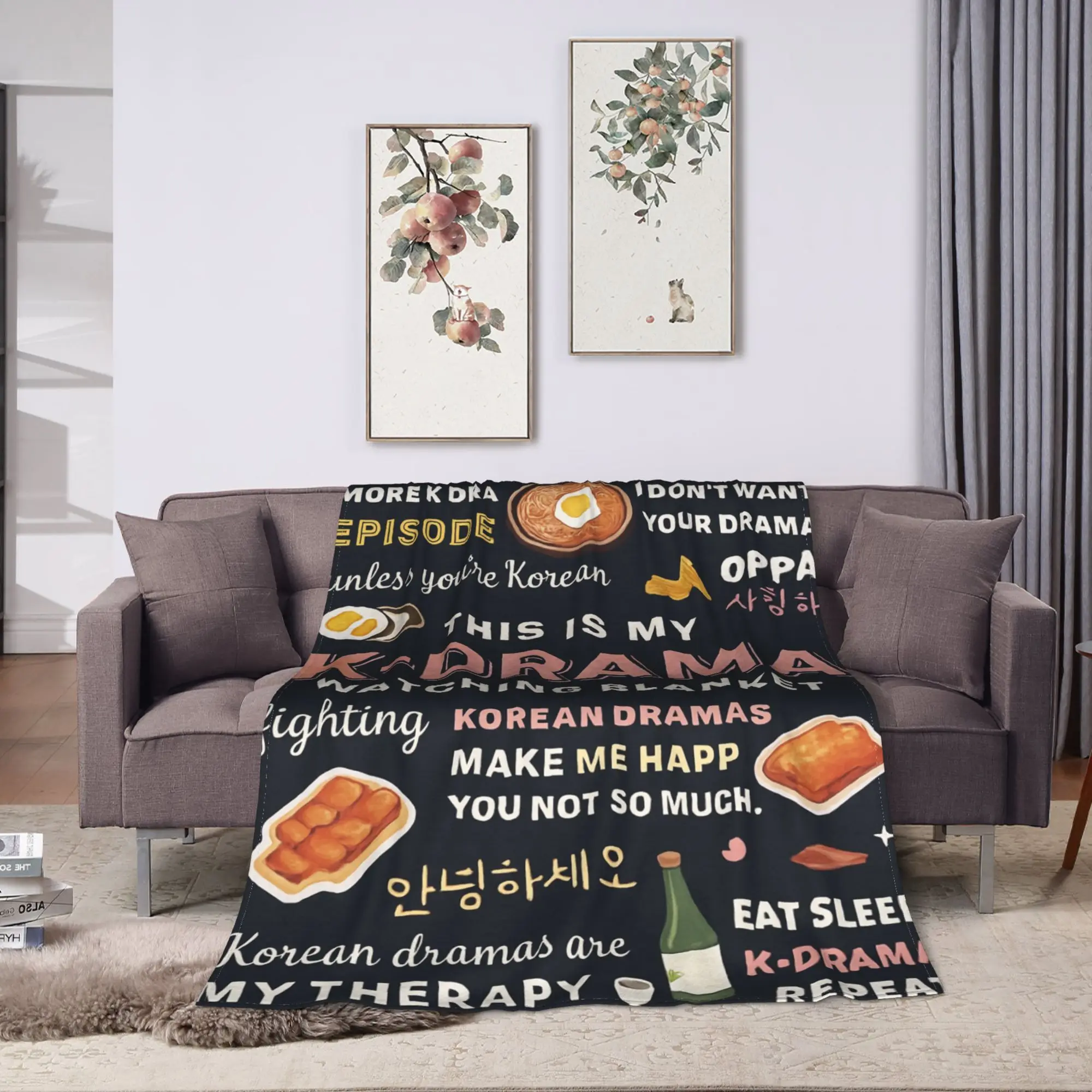 K-Drama K Pop  Korean  Blanket  Travel Office Flannel Throw Blanket For Outdoor Warm Custom DIY Quality Bedspread Gift