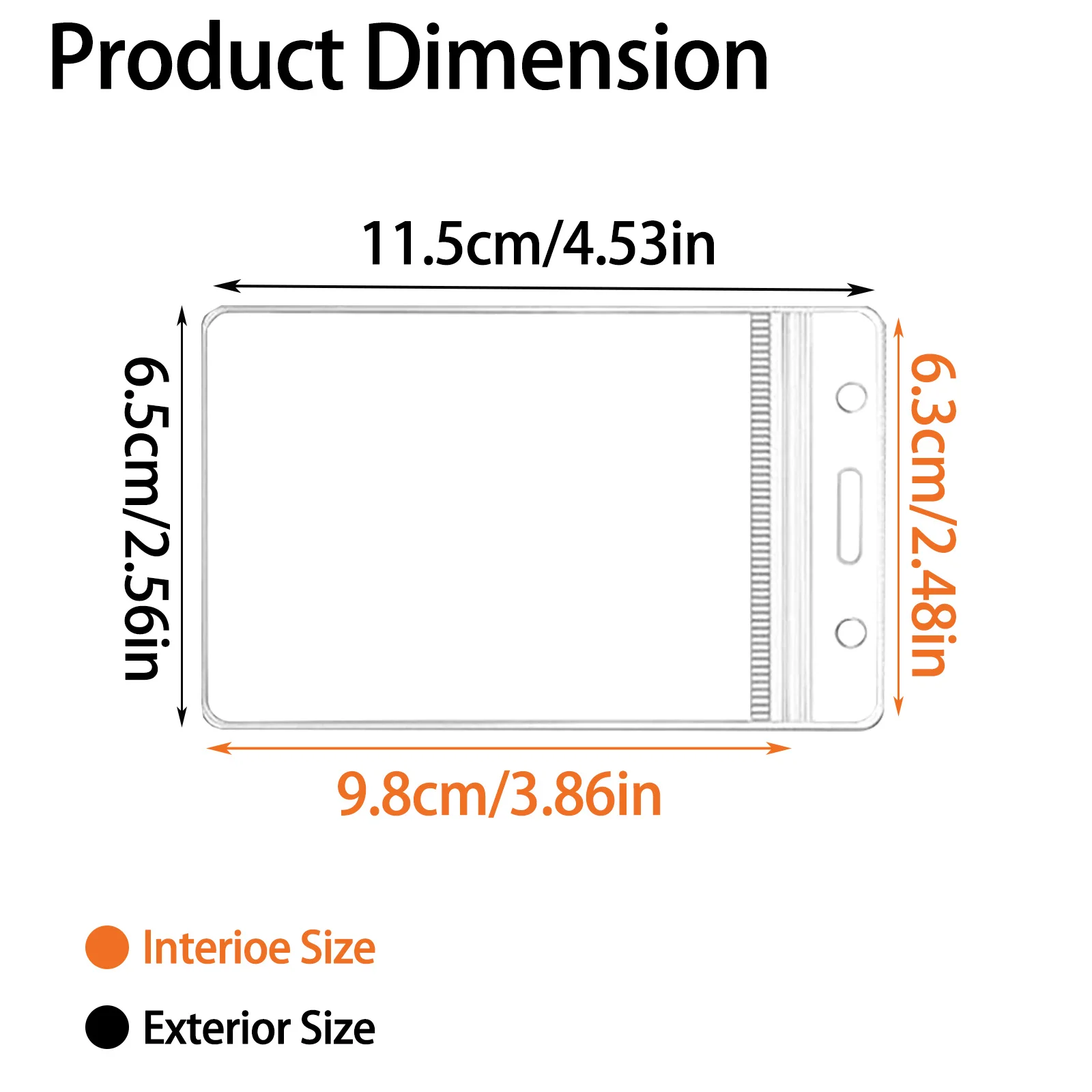 50 Pack Clear PVC Zip Lock ID Card Holder Vertical Waterproof Name Badge Sleeve Plastic Transparent Work Student Bus Card Holder