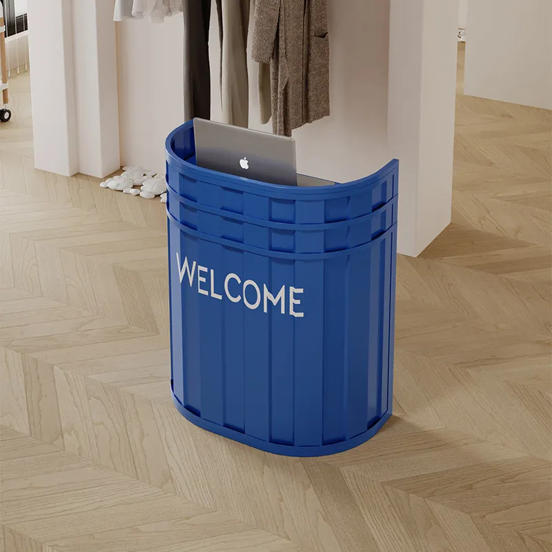 Salon Vintage Reception Desk Luxury Display Office Reception Desk Modern Beauty With Drawers Trendy Bancone Commercial Furniture