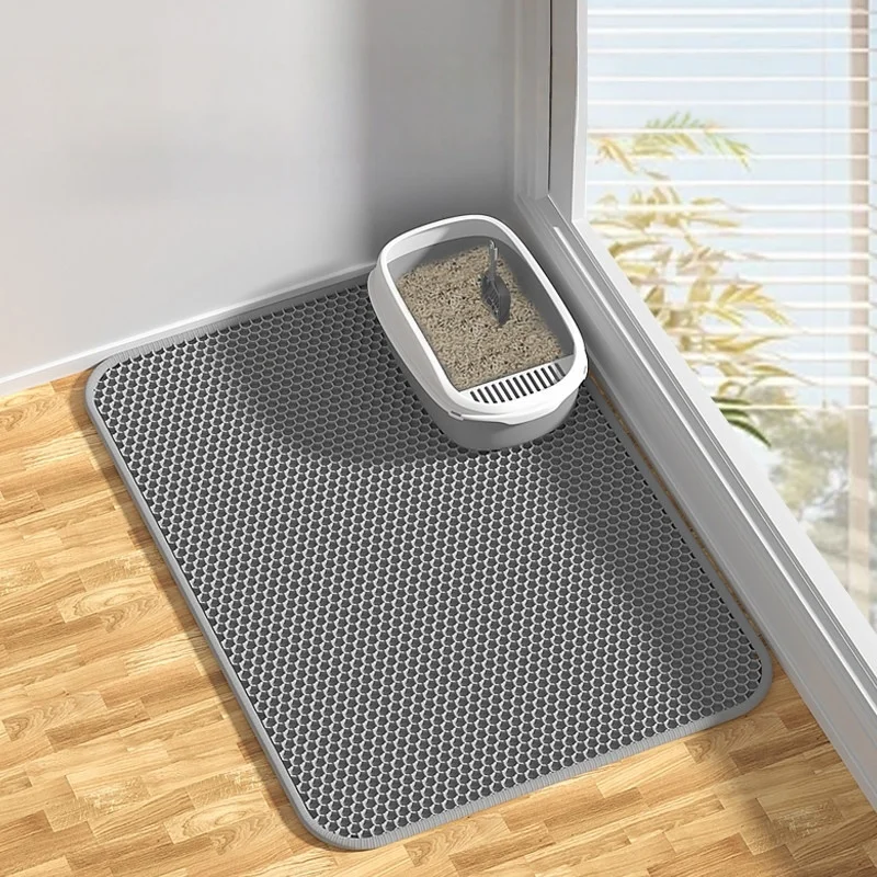 Waterproof Double Layer Cat Litter Mat Nonslip Sand Pet Toilet Mat Washable Clean Mat for Cat Litter Box