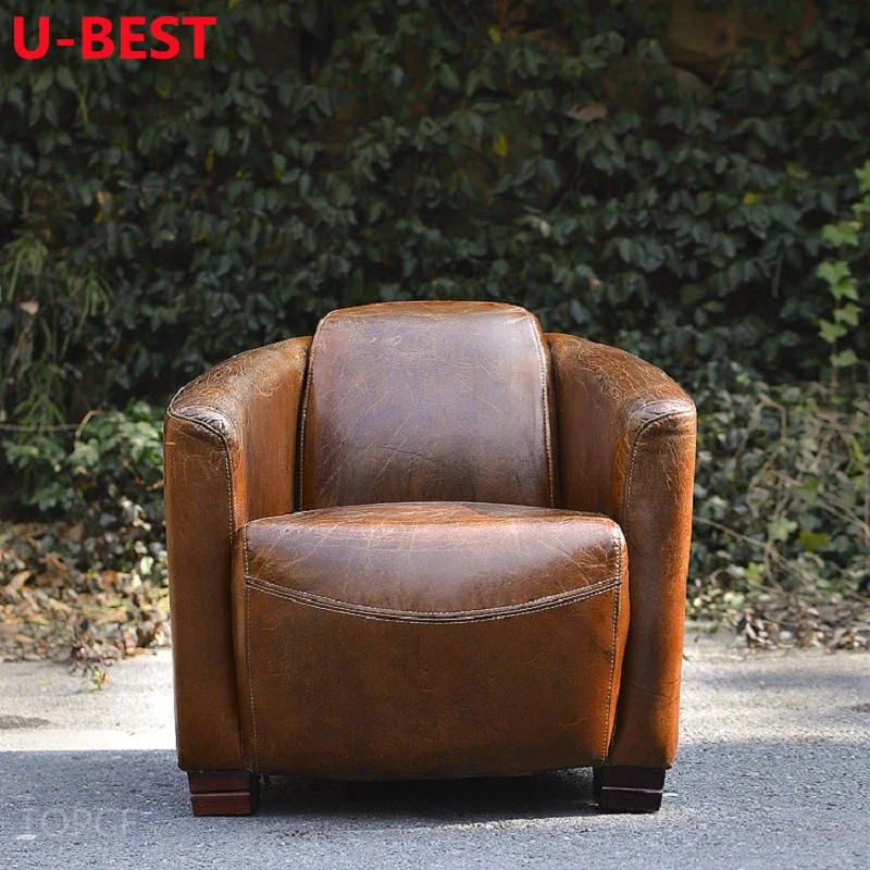 U-best American Vintage Style Comfortable Relaxing Armchair Lounge Accent Single Seat Sofa Chair For Living Room