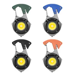 Multifunctionele Mini Led Sterke Zaklamp Draagbare Usb Oplaadbare Camping Spotlight Zaklamp Sleutelhanger Licht Met 7 Modes Verlichting