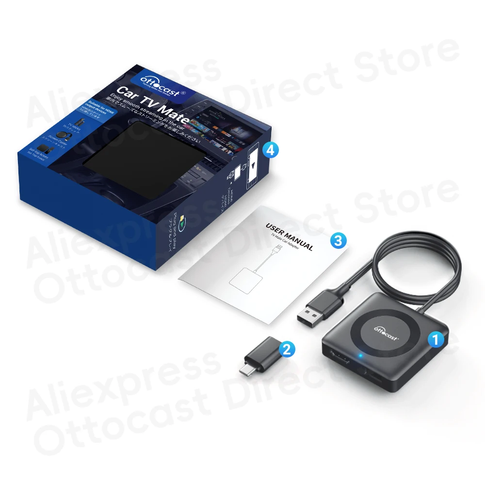 New Car TV Mate Max Wireless CarPlay Android Auto Adapter foC