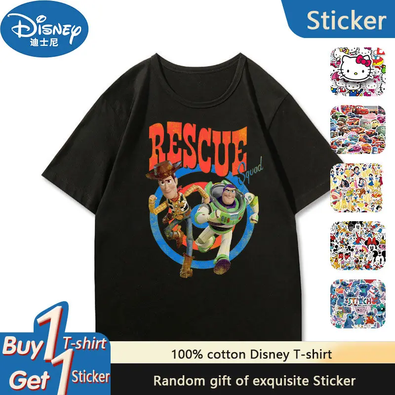 

Женская летняя футболка с короткими рукавами Toy Story Collaboration в стиле аниме Вуди Бас Лайтер с принтом клубничного медведя, тренд одежды