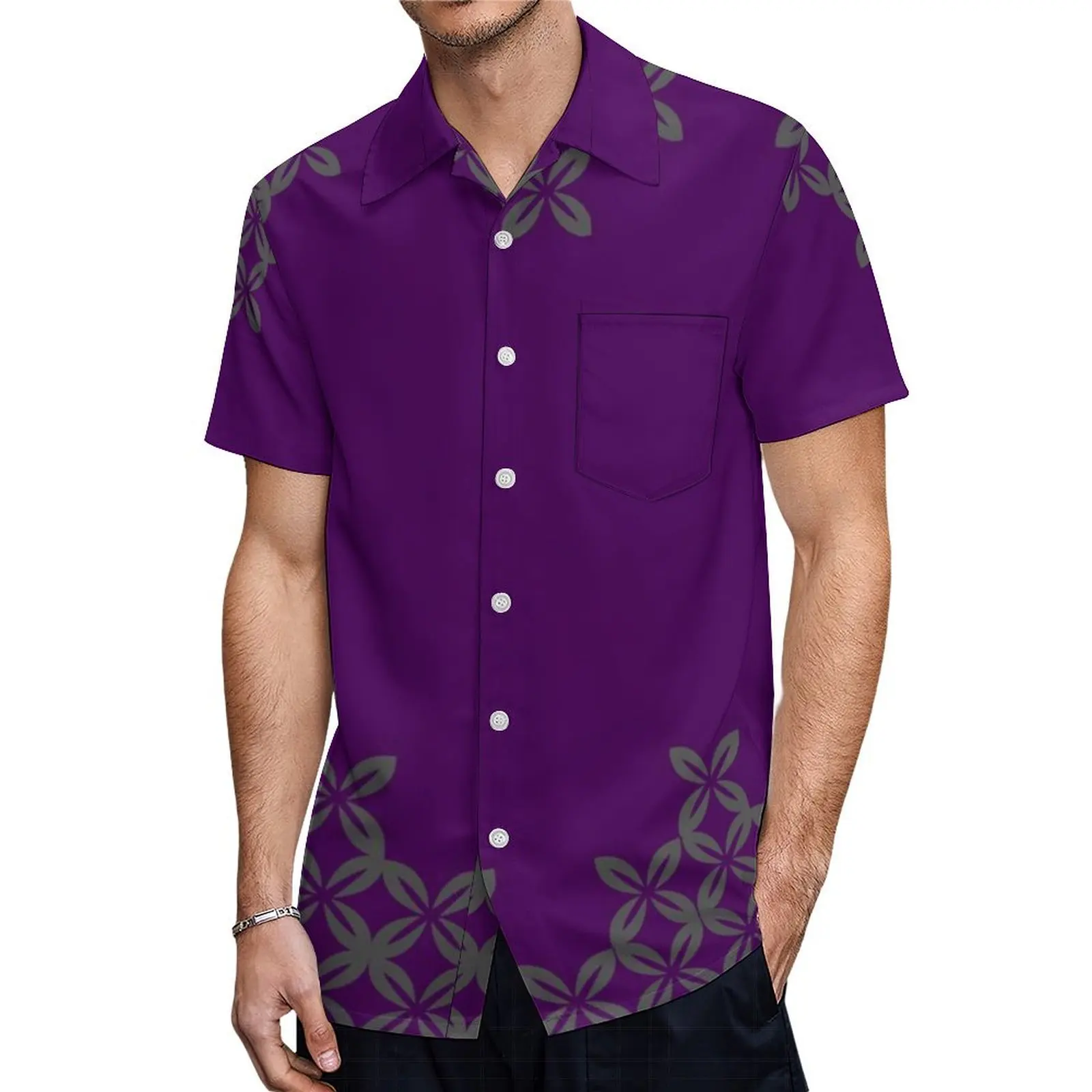 Vestido largo de cuello redondo para mujer, traje Sexy ajustado con camisa Aloha para hombre, traje de pareja a juego polinesiano para fiesta de verano