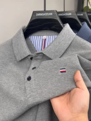 Chemise ChimPOuno à manches courtes pour hommes, haut de gamme, revers de haute qualité, à la mode, brodée, affaires, décontractée, coréenne, été