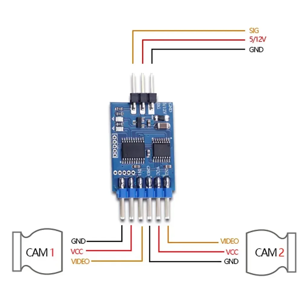NUOVO modulo commutatore video a 3 canali 5.8G unità commutatore video a 3 vie per telecamera RC FPV