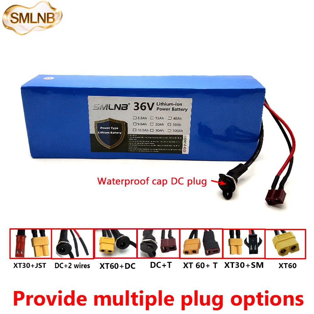 

21700 Lithium Battery Pack 36V 9800mAh Rechargeable Battery Built in BMS 10S2P For fishing bicycle Large Capacity Batteries