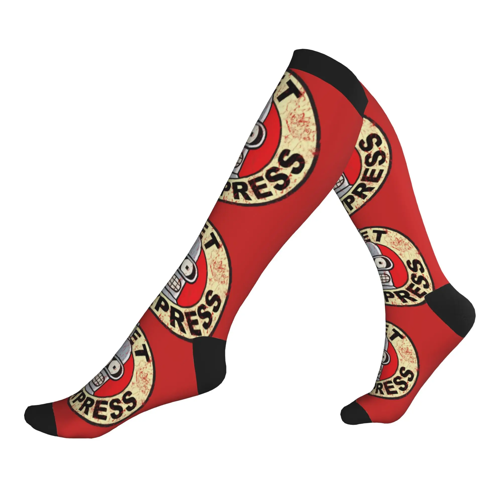 Fun Print Comedy Animation Futuramas Socks for Men Women Stretchy Summer Autumn Winter  Sports Compression Socks