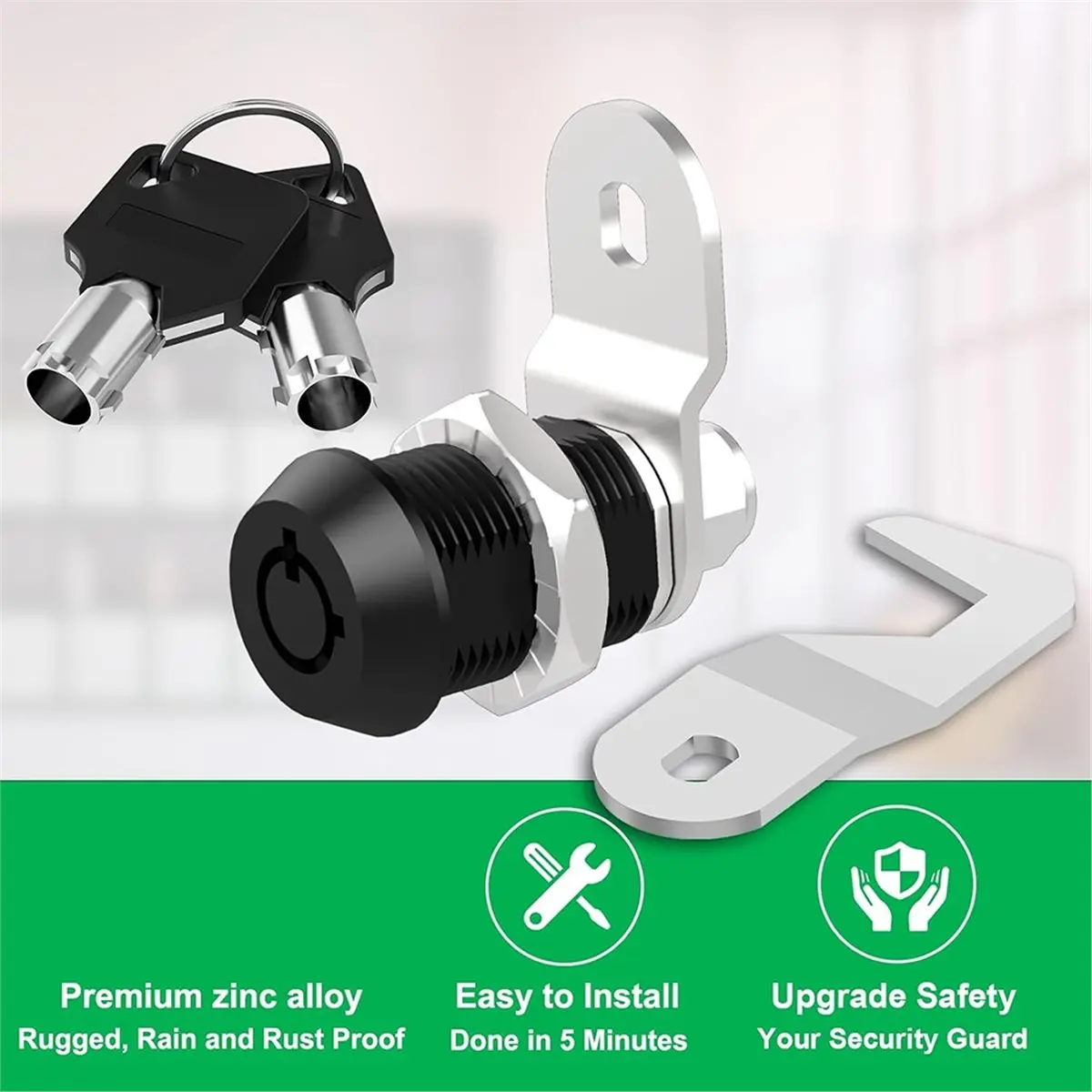 

2 шт. замки для ящиков для инструментов из цинкового сплава с ключами, трубчатый кулачковый замок 5/8 дюйма с одинаковыми ключами для безопасного хранения [2026 MOCC]