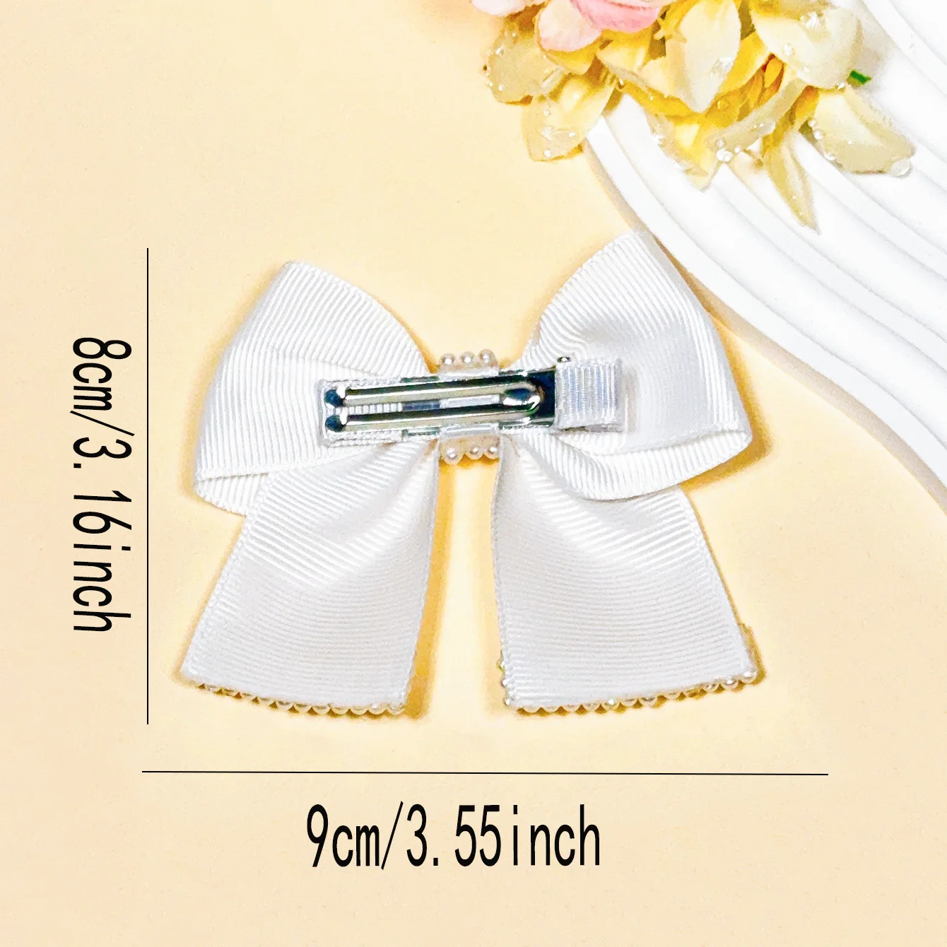 Elegant Pearl Bow Hair Barrette for Kids