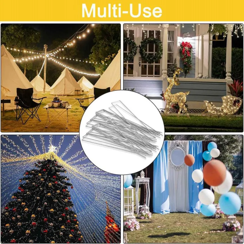 BHTS-U Shape Garden Staples 6 Inch Landscape Staples 100PCS Tent Stakes For Ground Decorations, Landscaping Fabric, Turf, Lawn
