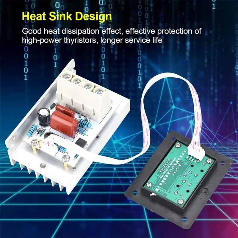 Regulador de Tensão Digital com Dimmer, Termostato Dimmer de Controle de Velocidade SCR Digital 10000W AC 220V 80A - [Jyqn]